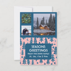 ANPASSNINGSBAR PHOTOS Retro Gräs Träd julkort