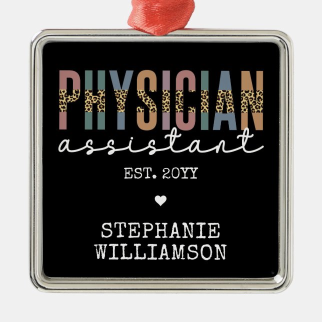 Anpassningsbar Physician Assistant Physician Assoc Julgransprydnad Metall (Framsidan)