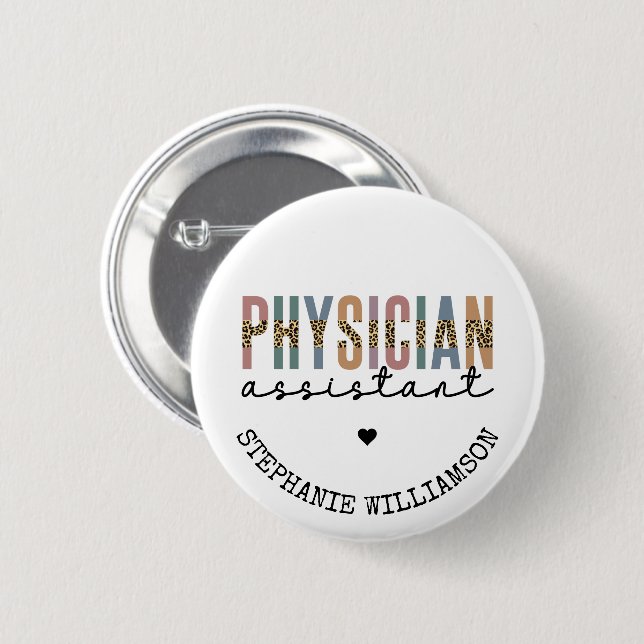 Anpassningsbar Physician Assistant Physician Assoc Knapp (Framsida & baksida)