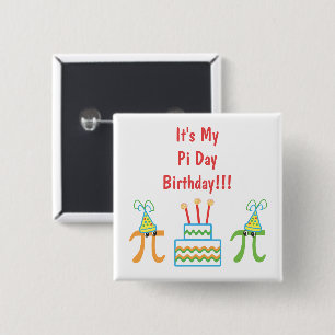 Anpassningsbar Pi Day Birthday Knapp