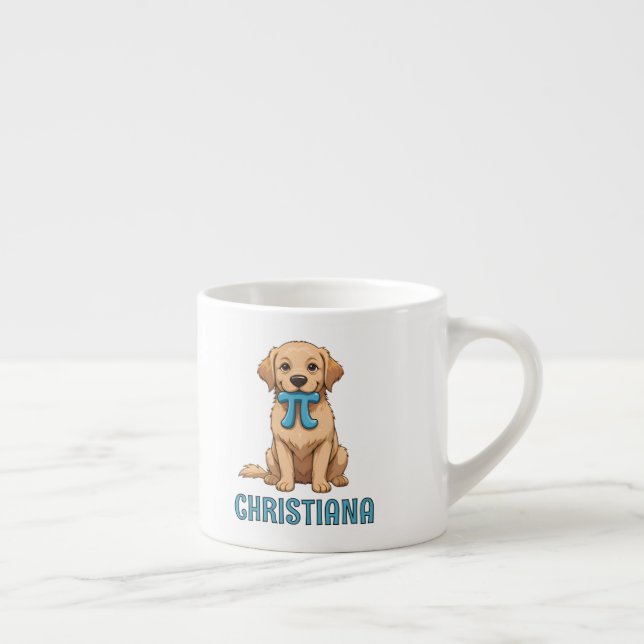 Anpassningsbar Pi Day-Hund med Pi-symbol | Lycklig Espressomugg (Höger)