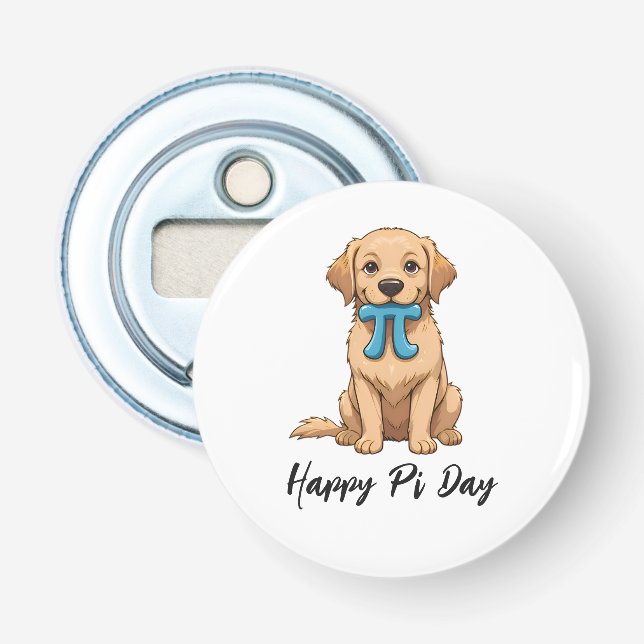 Anpassningsbar Pi Day-Hund med Pi-symbol | Lycklig Flasköppnare (Framsidan)