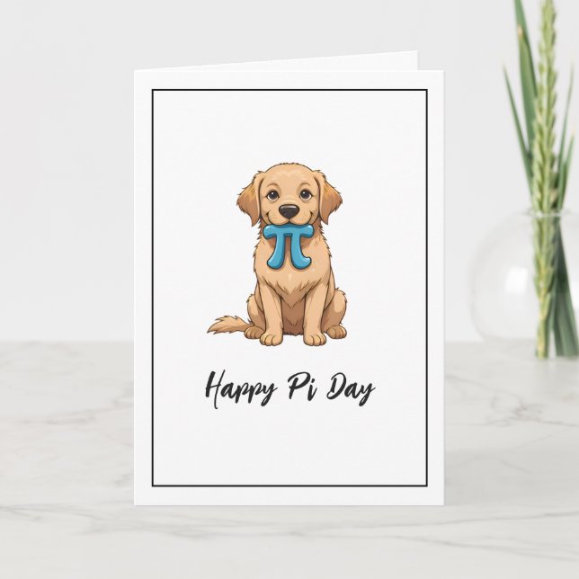 Anpassningsbar Pi Day-Hund med Pi-symbol | Lycklig Kort (Framsida)