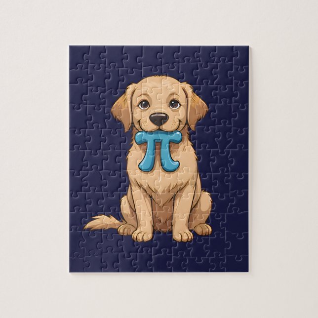 Anpassningsbar Pi Day-Hund med Pi-symbol | Lycklig Pussel (Vertikal)