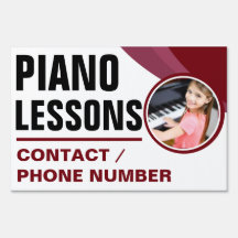 Anpassningsbar Piano Lessons Yard Sign