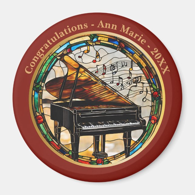 Anpassningsbar Piano Musical Instrument Magnet (Framsidan)