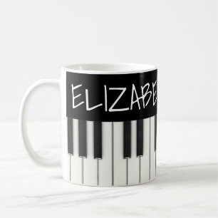 Anpassningsbar Piano Nycklar Kaffemugg