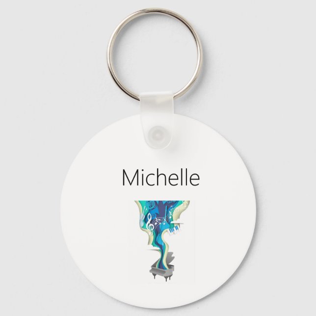 Anpassningsbar piano nycklar tote bag för lärare o nyckelring (Framsida)