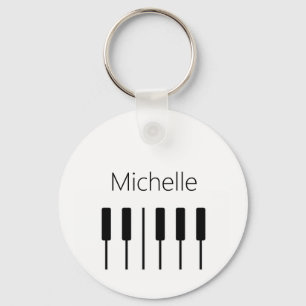 Anpassningsbar piano nycklar tote bag för lärare o nyckelring