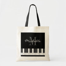 Anpassningsbar piano nycklar tote bag för lärare o