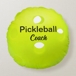 Anpassningsbar Pickleball Coach Keepsak Rund Kudde