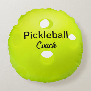 Anpassningsbar Pickleball Coach Keepsak Rund Kudde