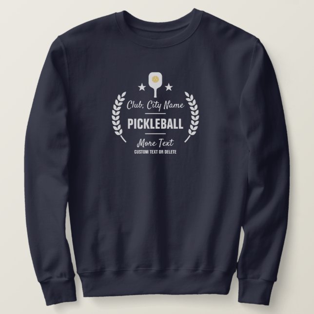 Anpassningsbar Pickleball Klubb City State Namn Re Lång Ärmad Tröja (Design framsida)