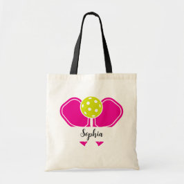 Anpassningsbar Pickleball Player Namn - Rosa Paddl Tygkasse