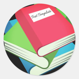 Anpassningsbar Pile of Bokar Emoji Runt Klistermärke