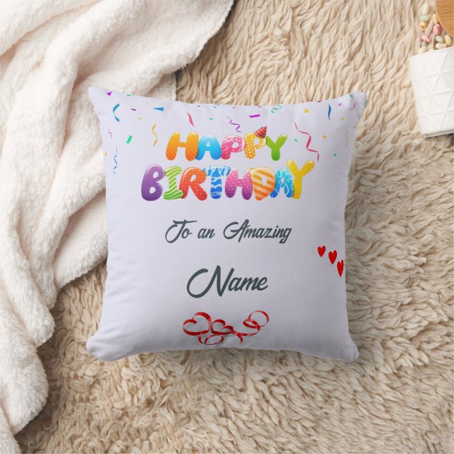 Anpassningsbar Pillow Gift för födelsedagsfirande Kudde (Filt)