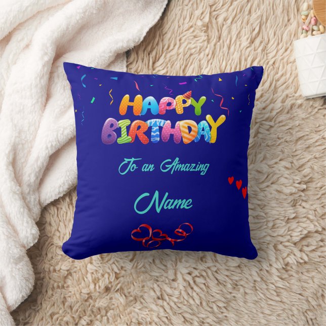 Anpassningsbar Pillow Gift för födelsedagsfirande Kudde (Filt)