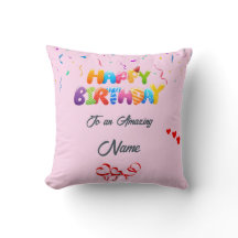 Anpassningsbar Pillow Gift för födelsedagsfirande