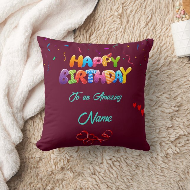 Anpassningsbar Pillow Gift för födelsedagsfirande Kudde (Filt)