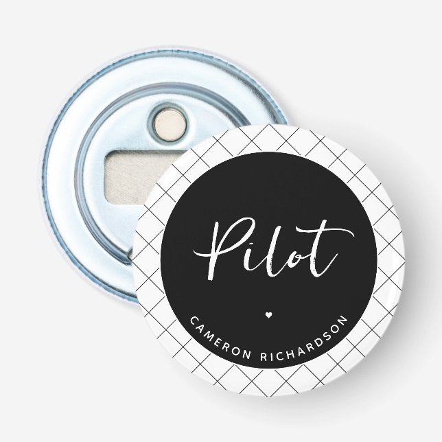 Anpassningsbar Pilot Aviation School Studenten Ele Flasköppnare (Framsidan)