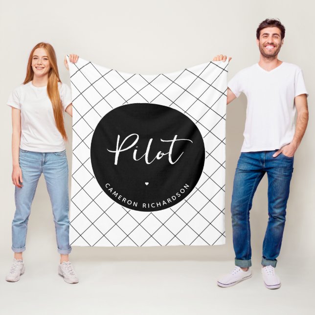 Anpassningsbar Pilot Aviation School Studenten Ele Fleecefilt (På plats)