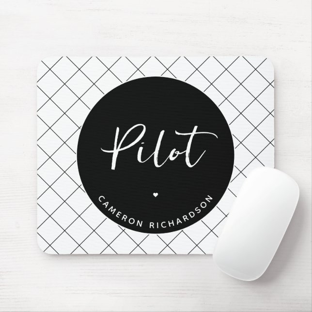 Anpassningsbar Pilot Aviation School Studenten Ele Musmatta (Med mus)