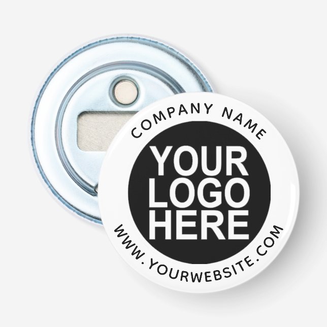 Anpassningsbar Pin back-knapp med Business Logotyp Flasköppnare (Framsidan)