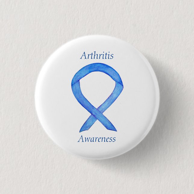 Anpassningsbar Pin för Artrit Awareness Blue Ribbo Knapp (Framsida)