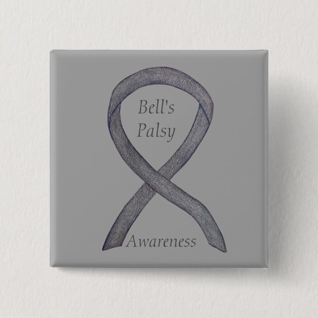 Anpassningsbar Pin för Bells Palsy Awareness Ribbo Knapp (Framsida)