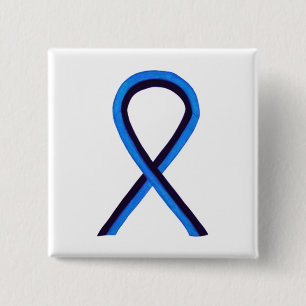Anpassningsbar Pin för Blue- and Black Ribbon Awar Knapp