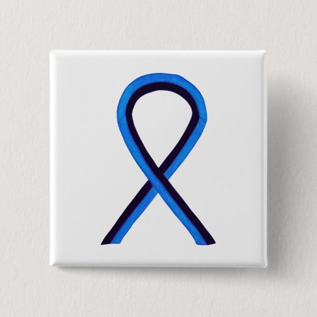 Anpassningsbar Pin för Blue- and Black Ribbon Awar Knapp (Framsida)