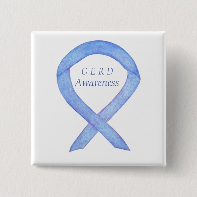 Anpassningsbar Pin för GERD Awareness Periwinkle R Knapp (Framsida)