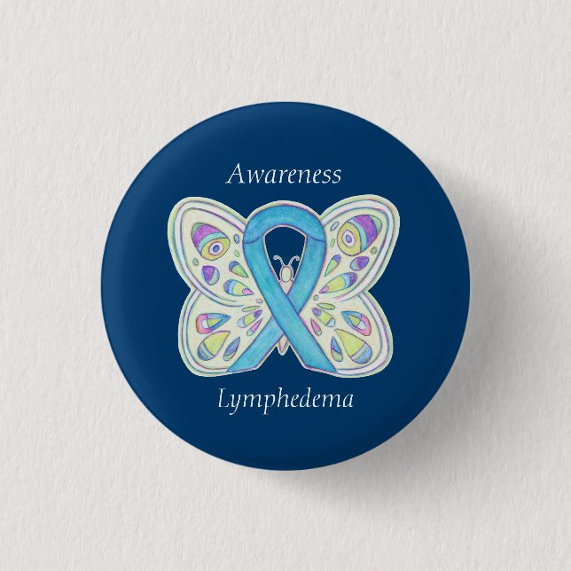 Anpassningsbar Pin för "Lymphedema Awareness Ribbo Knapp (Framsida)