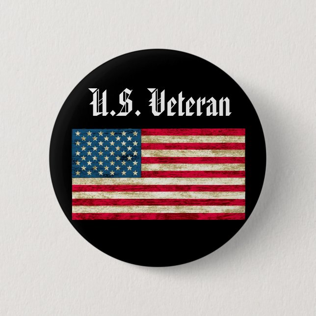 Anpassningsbar Pin U.S. Veteran Hat Button US Flag Knapp (Framsida)