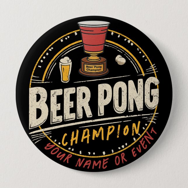 Anpassningsbar Ping Pong Beer League Knapp (Framsida)