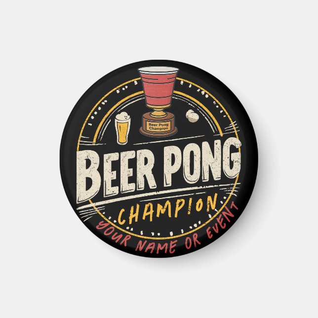 Anpassningsbar Ping Pong Beer League Magnet (Framsidan)