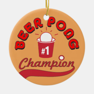 Anpassningsbar Ping Pong Officiell League Boll Julgransprydnad Keramik