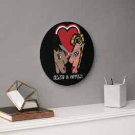 Anpassningsbar PIP Art Clock - 2 Namn Stor Klocka