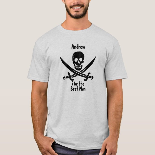 Anpassningsbar Pirat Bröllopsfest Shirt Tee Shirt (Framsida)