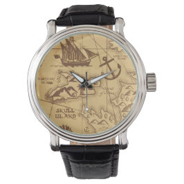 Anpassningsbar Pirat karta landpunktsfamilj Armbandsur