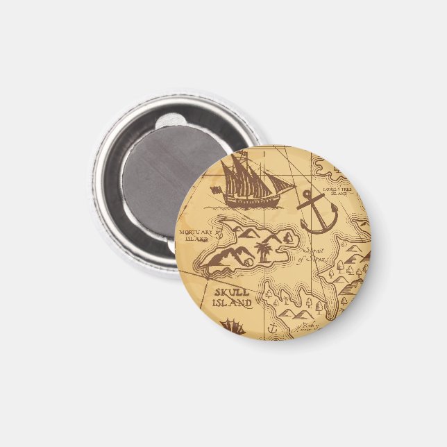 Anpassningsbar Pirat karta landpunktsfamilj Magnet (Front/Back)