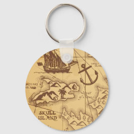 Anpassningsbar Pirat karta landpunktsfamilj Nyckelring