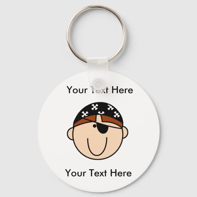 Anpassningsbar Pirat Red Keychain Nyckelring (Framsida)