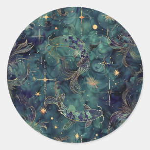 Anpassningsbar Pisces Astrology Sticker försegling Runt Klistermärke