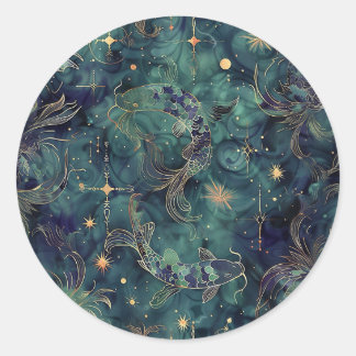Anpassningsbar Pisces Astrology Sticker försegling Runt Klistermärke