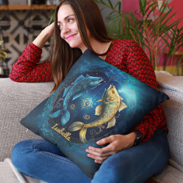 Anpassningsbar Pisces Zodiac Horoscope Fantasy Sol Kudde