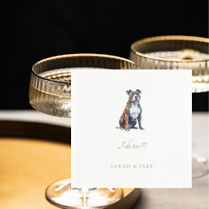 Anpassningsbar Pit Bull Terrier Pet Bröllop Napkin Pappersservett