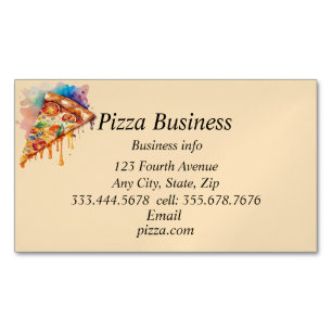 Anpassningsbar Pizza Business Namn Magnetiska Visitkort