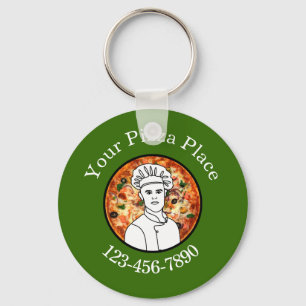 Anpassningsbar Pizza Shop Promotional Keychains Nyckelring