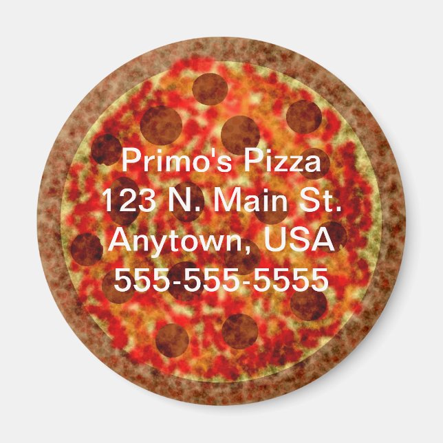 Anpassningsbar Pizzeria Pizza Promotional Magnet (Framsidan)